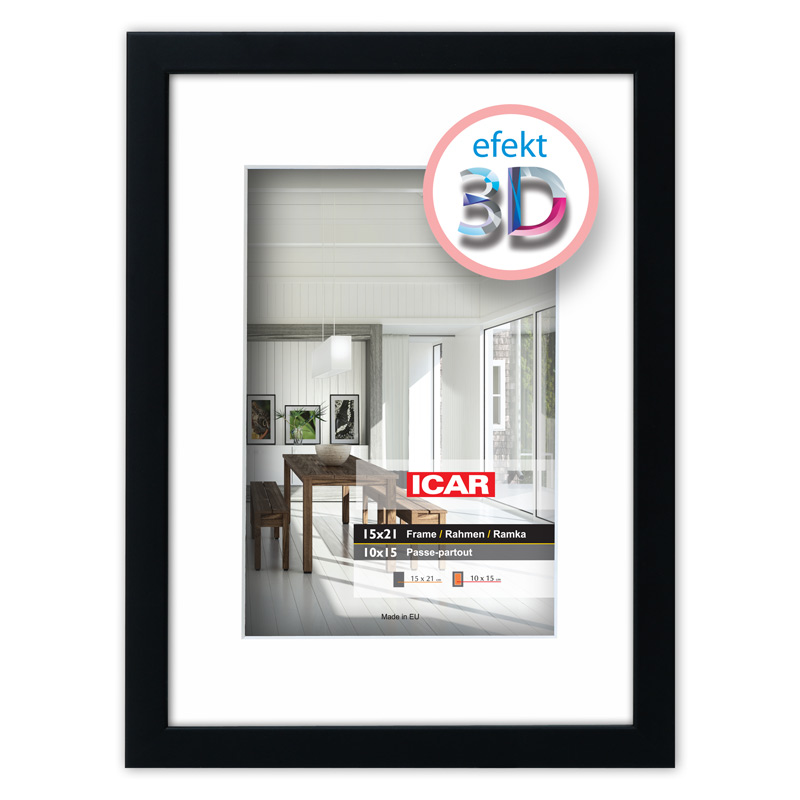 Ramka drewniana EFEKT 3D 2 czarny